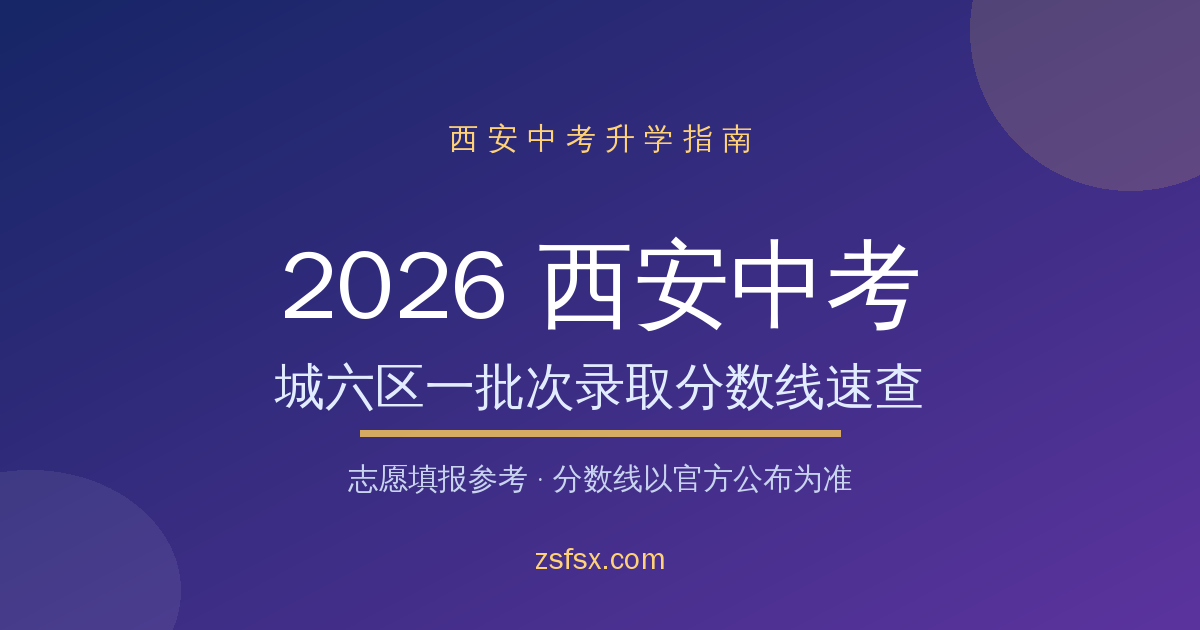 2026西安中考城六区一批次录取分数线速查：城六区高中分数线与志愿填报参考